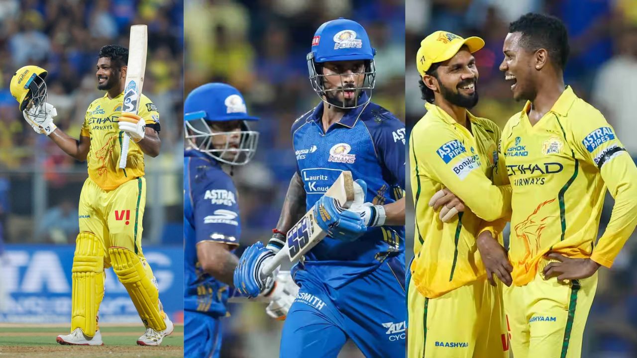 MI vs CSK Chennai Super Kings Beat Mumbai Indians by 103 runs Sanju Samson Akeal Hosein