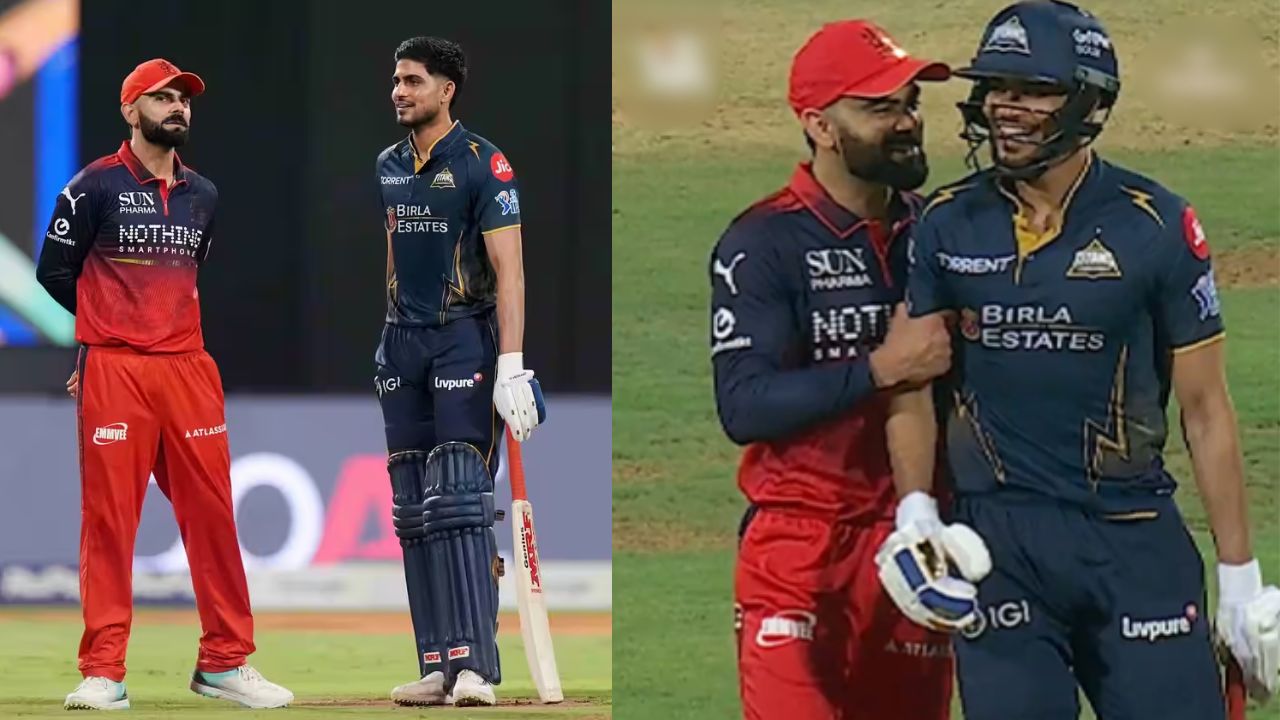 RCB vs GT Virat kohli meet Shubman gill in M.Chinnaswamy Stadium video goes viral