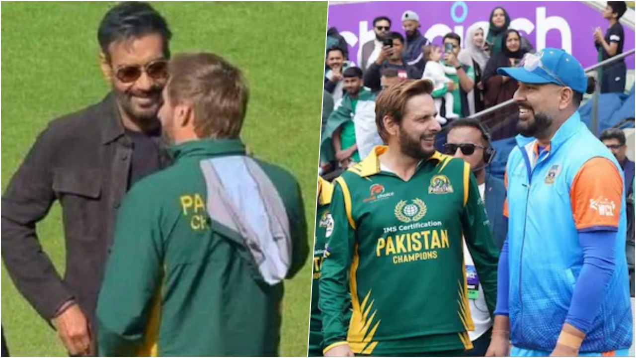 Ajay Devgn And Yuvraj Singh With Shahid Afridi