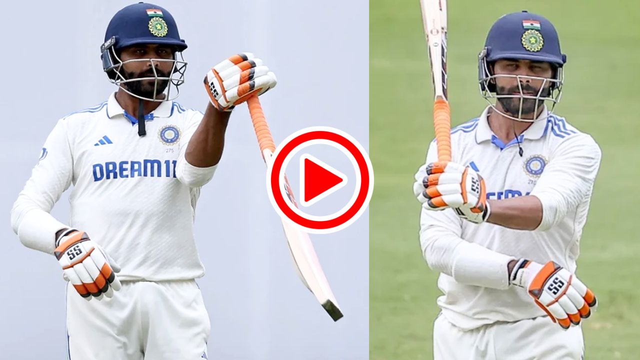 IND vs AUS 3rd Test Match Ravindra Jadeja Flaunts Sword Celebration Video