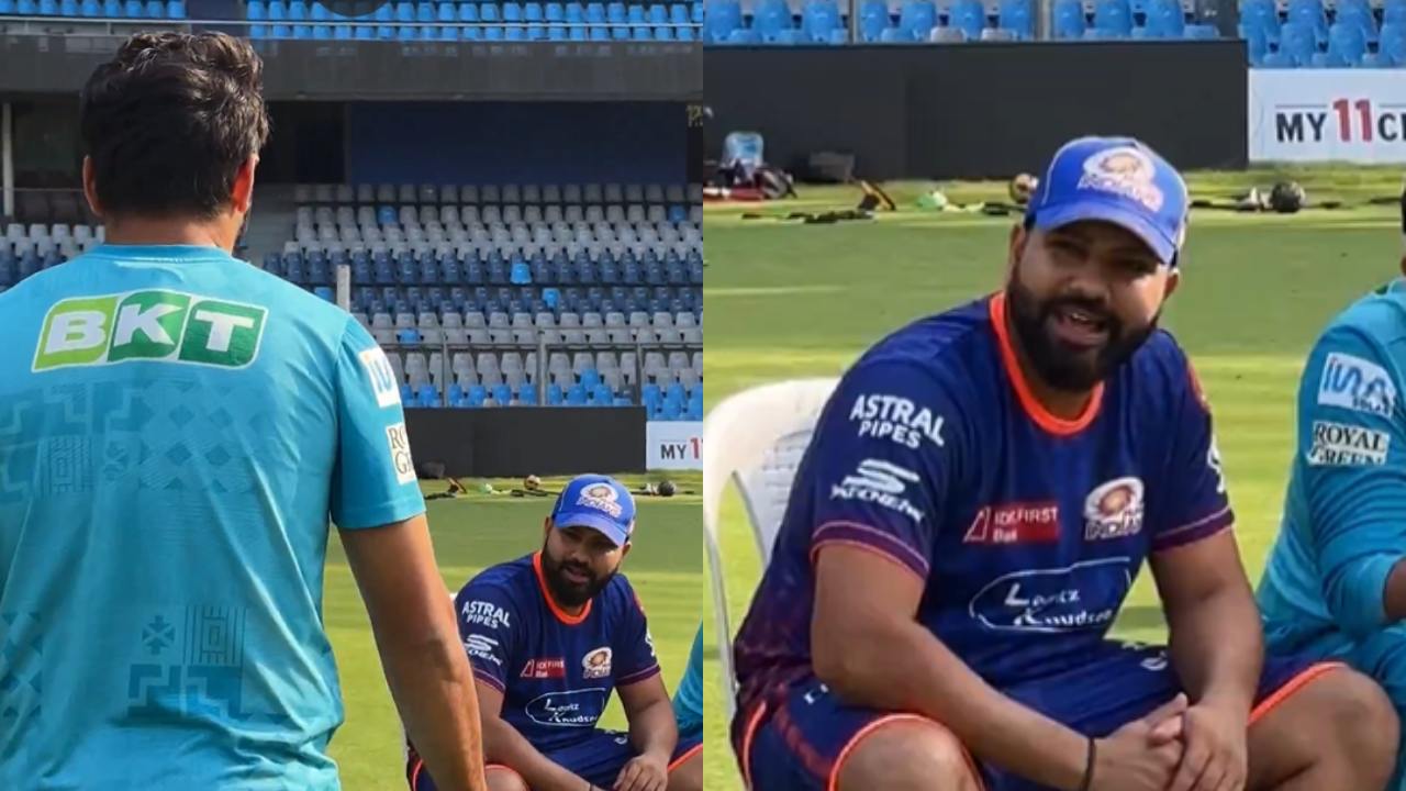 IPL 2025 Mumbai Indians Rohit Sharma scold Lucknow Super Giants Shardul Thakur for coming late practice Watch video