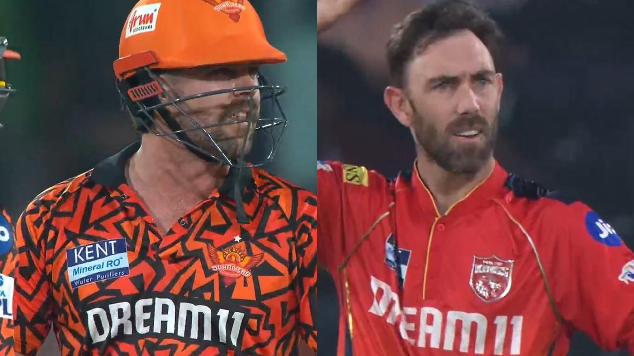 Travis Head and Glenn Maxwell verbal fight in IPL 2025 SRH vs PBKS match