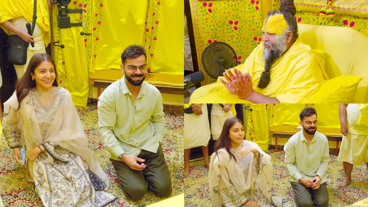 Virat Kohli with Wife Anushka Sharma visit premanand ji maharaj