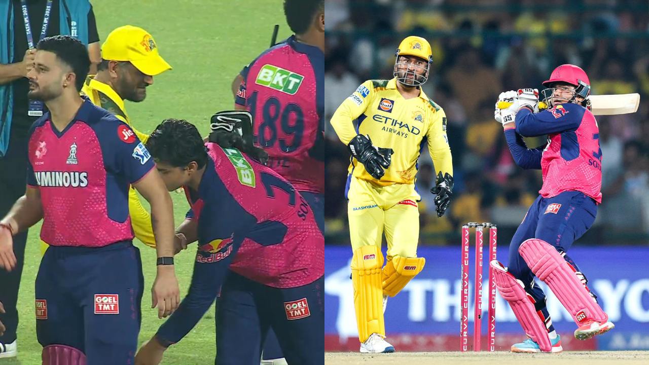 Vaibhav Suryavanshi touched MS Dhoni feet