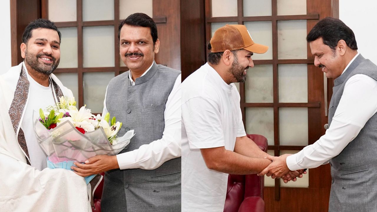 CM Devendra Fadnavis Meets Rohit Sharma After Test Retirement