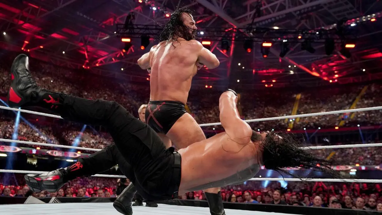 Drew McIntyre Roman Reigns Clash At The Castle 2022 Drew McIntyre Roman Reigns Clash At The Castle 2022