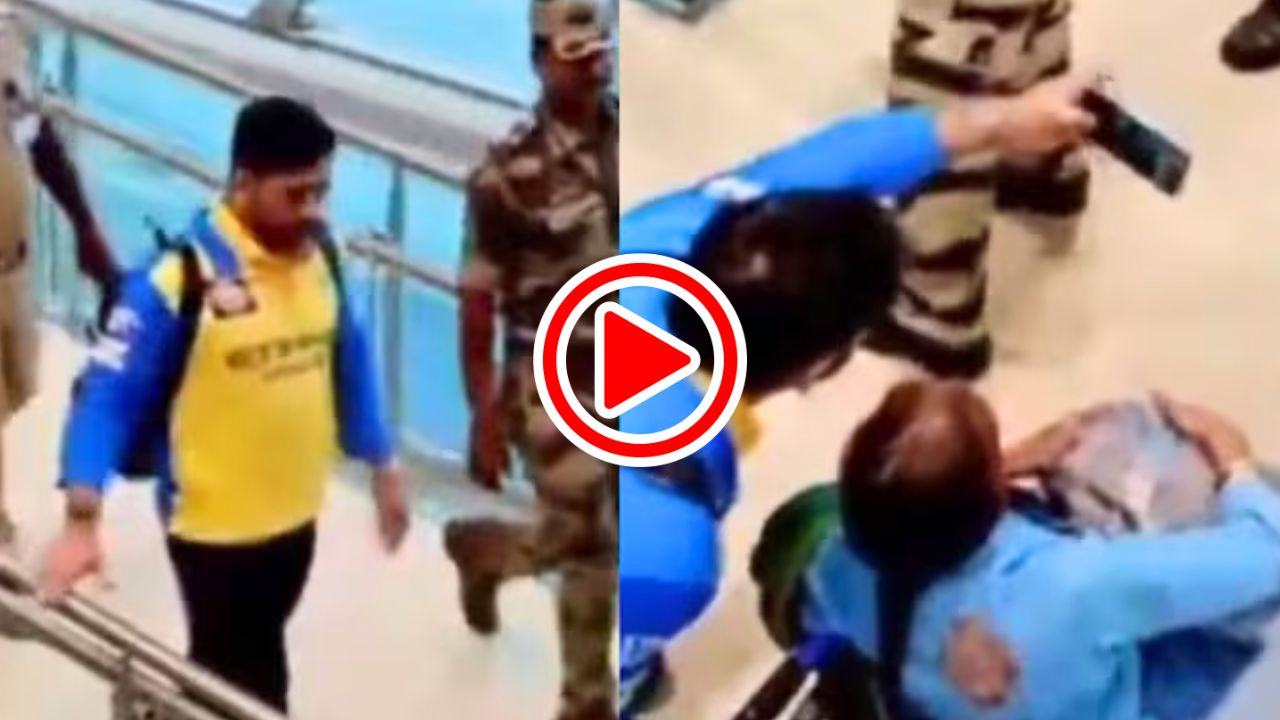 MS Dhoni Take Selfie With Fan In Wheelchair During Airport Security