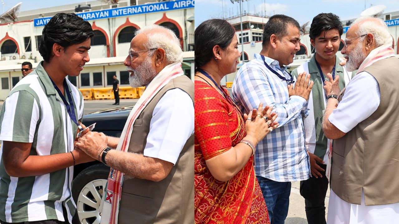 PM Modi Meets Vaibhav Suryavanshi At Patna During Bihar Visits