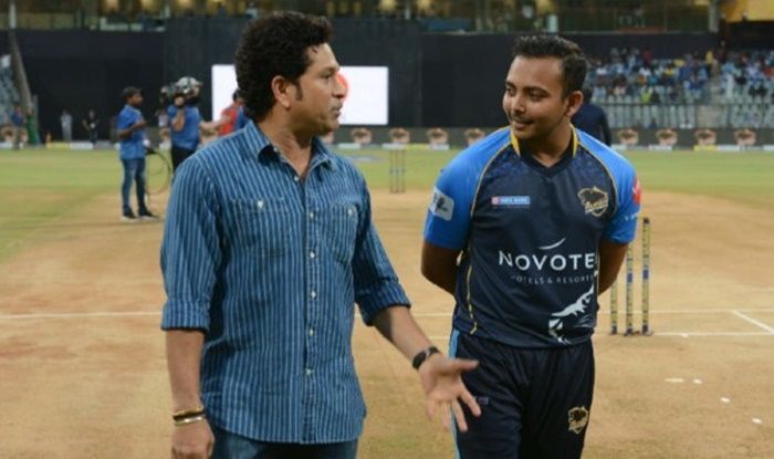 Prithvi Shaw And Sachin Tendulkar During A MPL Match Twitter Prithvi Shaw And Sachin Tendulkar During A MPL Match Twitter