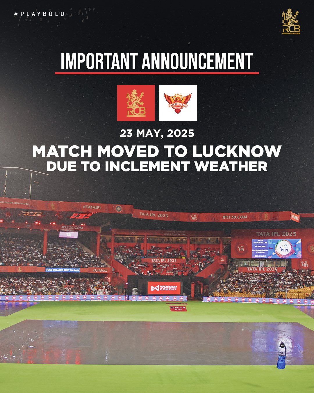 RCB Vs SRH Moved Out Of Bengaluru RCB Vs SRH Moved Out Of Bengaluru