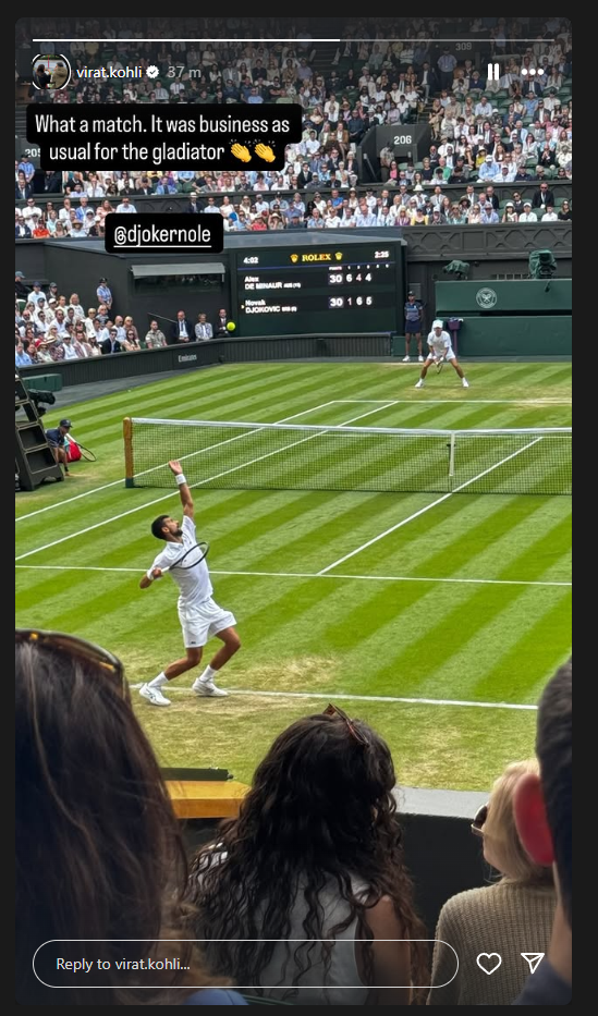 Virat Kohli and Anushka Sharma Spotted at Wimbledon 2025 London during Novak Djokovic vs Alex de Minaur Match Virat Kohli and Anushka Sharma Spotted at Wimbledon 2025 London during Novak Djokovic vs Alex de Minaur Match