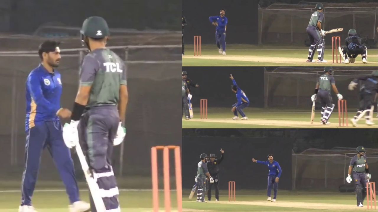 Babar Azam dismissed by net bowler