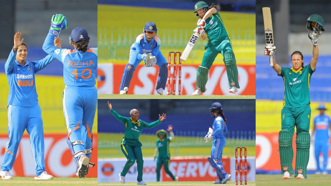Womens Tri Nation Series 2025 IND vs SA Highlights Sneh Rana 5 haul wickets