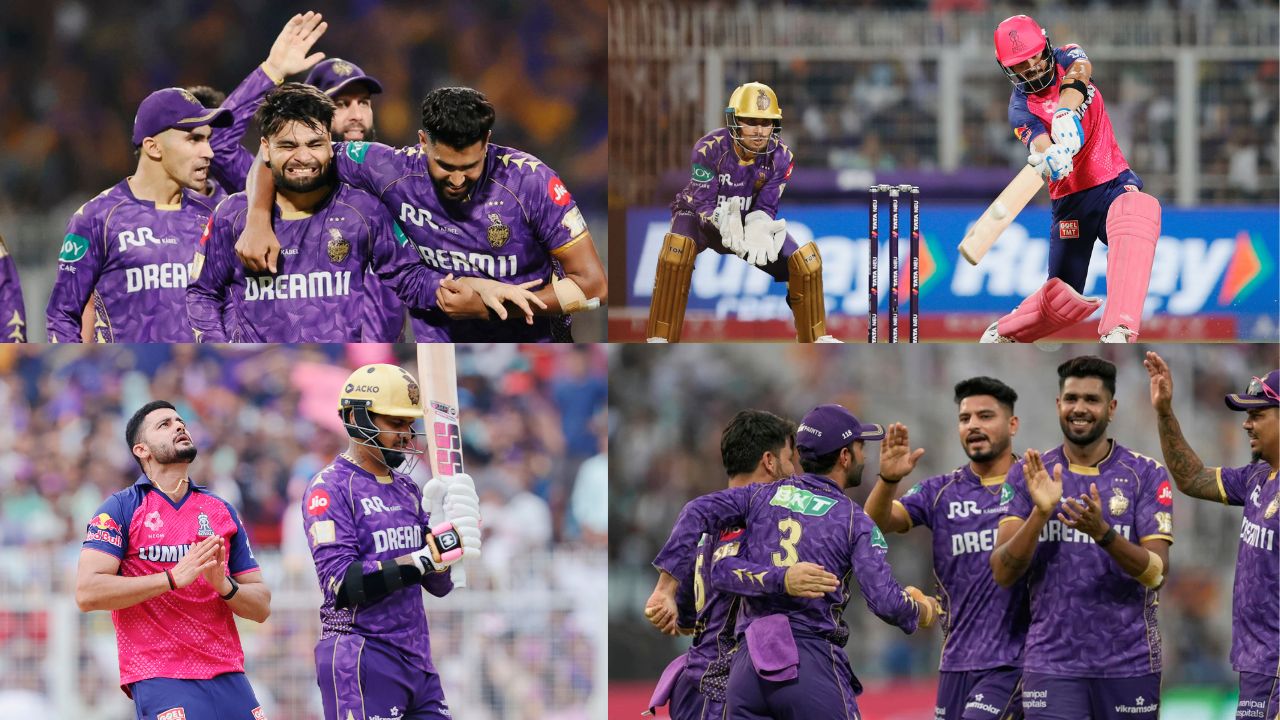 IPL 2025 53rd Match KKR vs RR Highlights Kolkata Knight Riders won by 1 run Andre Russell hit Half century