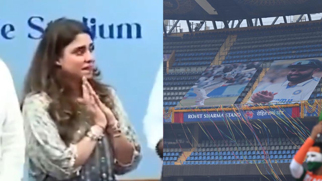 Ritika Sajdeh Crying After Seeing Rohit Sharma Stands in Wankhede Stadium