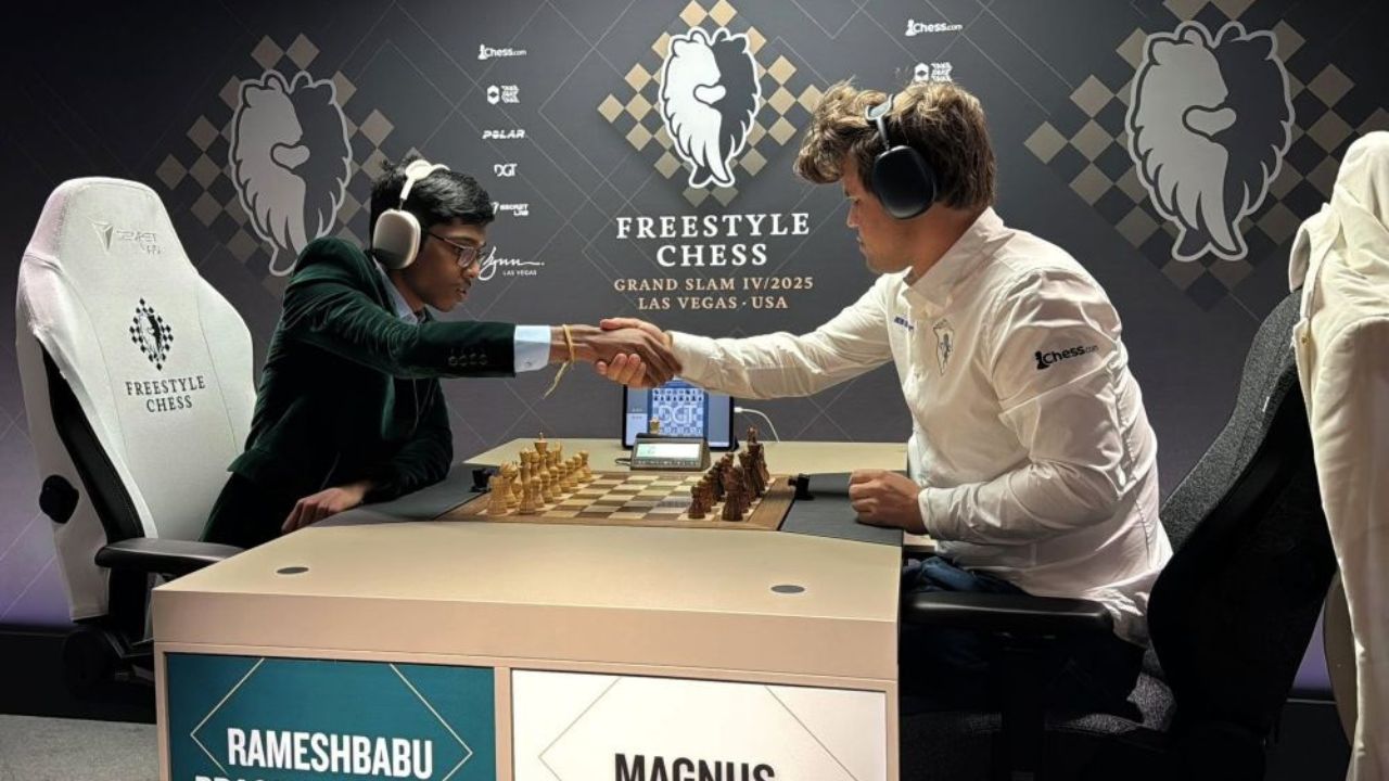Rameshbabu&nbsp;Praggnanandhaa beat Magnus Carlsen in Freestyle Grand Slam Tour Las Vegas