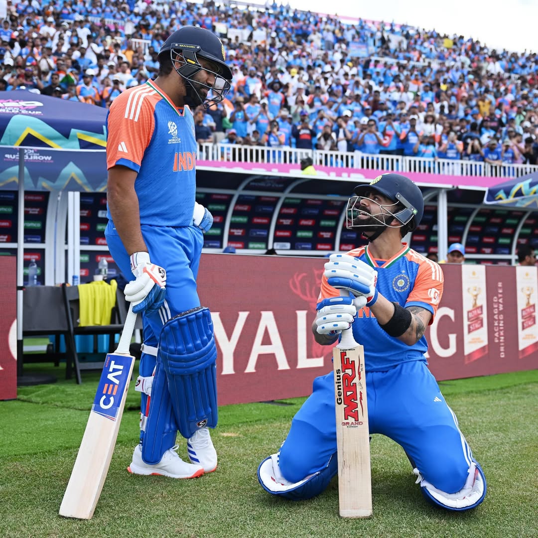 The Rohit Sharma Virat Kohli Partnership Was Cut Short At 22 After Virat Fell For His Lowest T20 World Cup Score Of 1 Would You Like To See The Veterans Continue To Open T20WorldCup TeamIndia RohitSharma ViratK