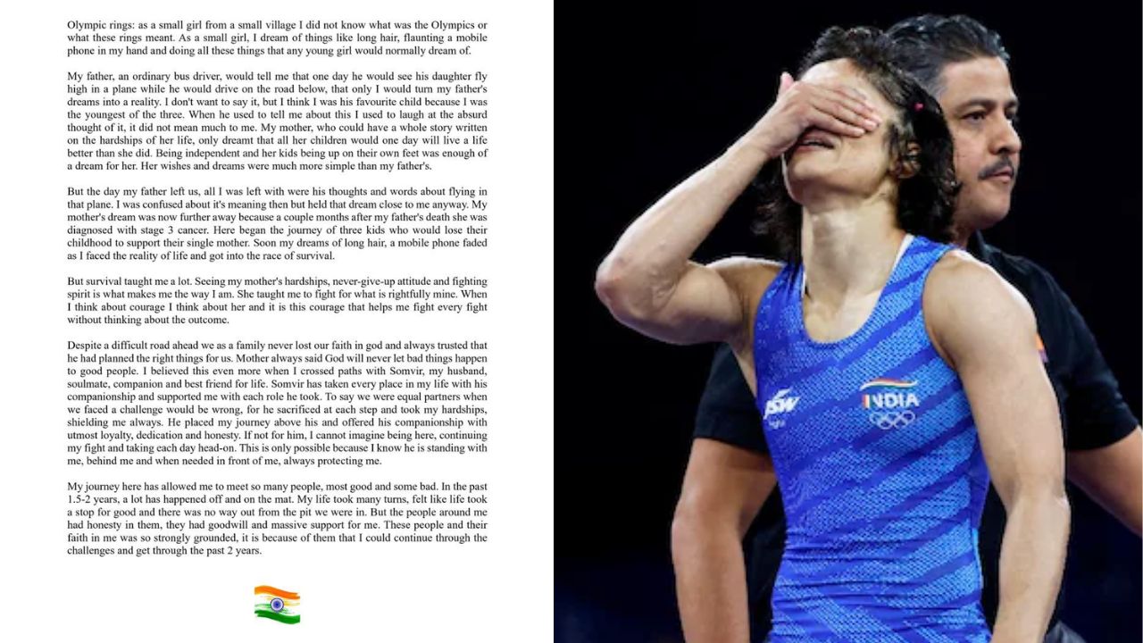 Paris Olympics 2024 Vinesh Phogat Penned an Emotional Post on Instagram