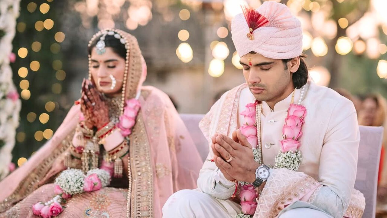 Himani and Neeraj Chopra Wedding Photos on Instagram Post