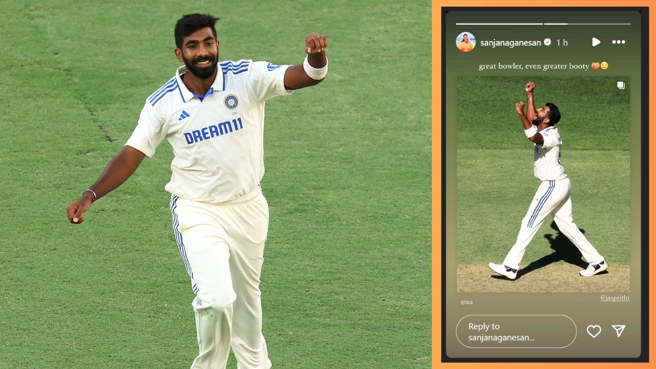 IND vs AUS 1st Test Match Jasprit Bumrah Wife Sanjana Ganesan Instagram Story