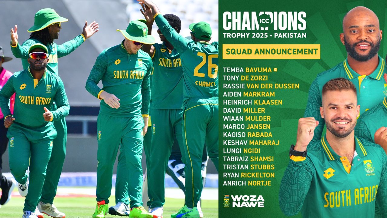 South Africa Squad for Champions Trophy 2025