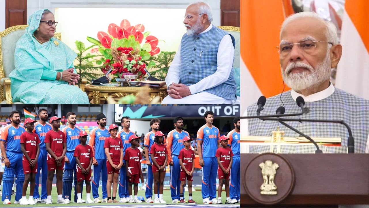 T20 WORLD CUP 2024 IND vs BAN PM Modi meet Sheikh Hasina
