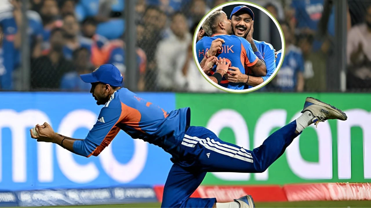 Axar Patel took a brilliant catch to dismiss Harry Brook
