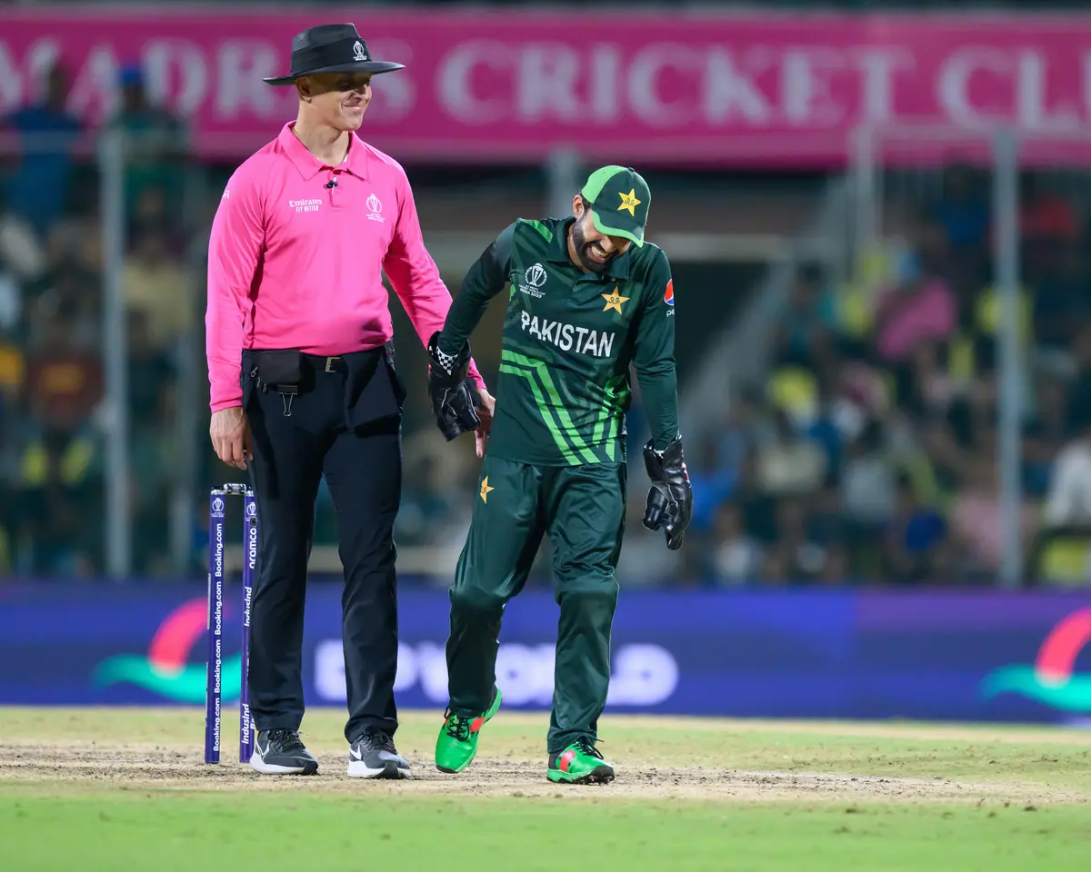 Mohammad Rizwan With ICC Umpire
