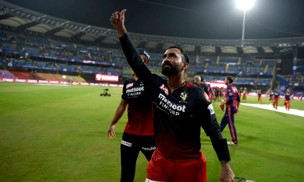 RCB Vs RR (Image Source: X/RCB) Dinesh Karthik won the game for RCB