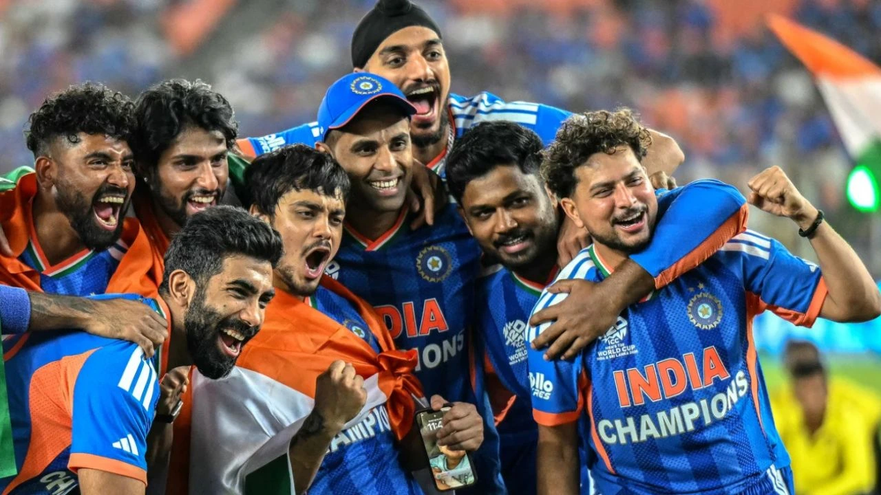 Team India players celebrate the success of the T20 World Cup 2026