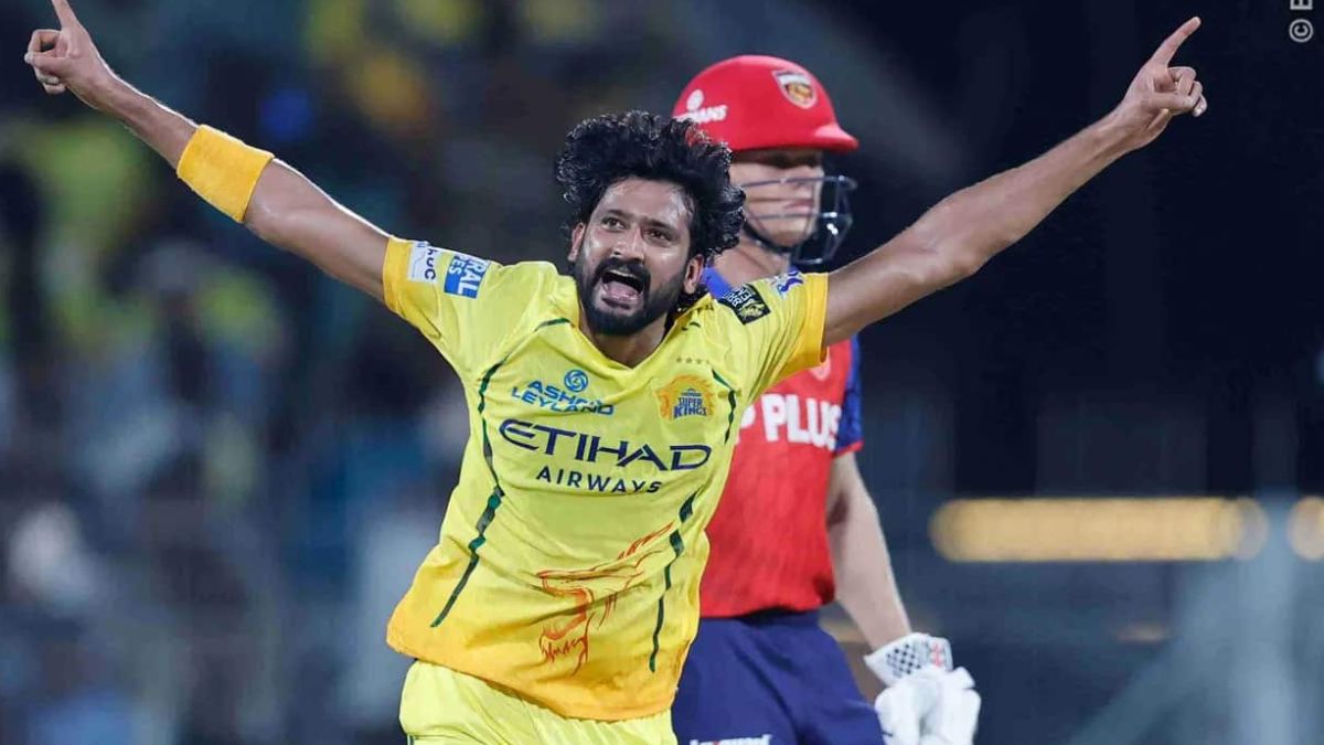 Khaleel Ahmed after taking wicket of Cooper Connolly