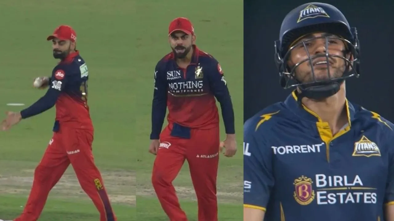 Virat Kohli's fiery celebration after dismissing Shubman Gill