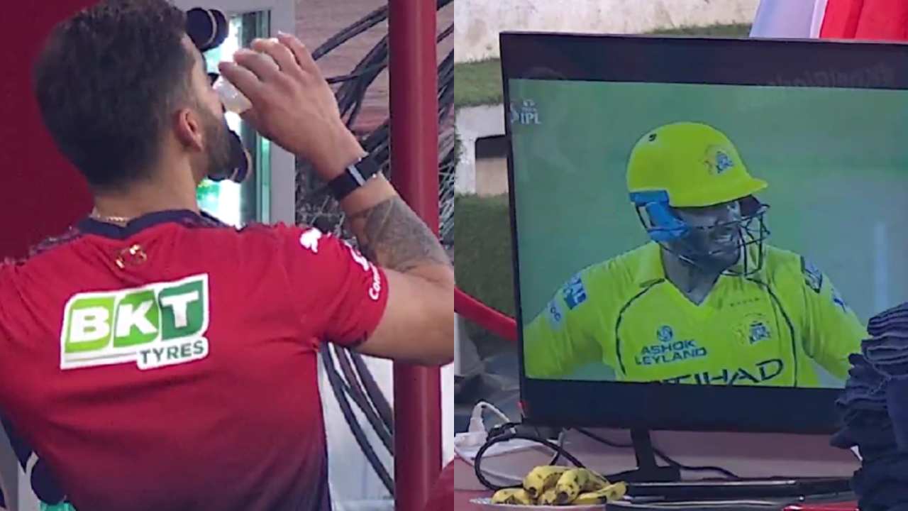 Virat Kohli watches Urvil Patel bat